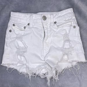 Aeropostale Distressed White Jean Shorts